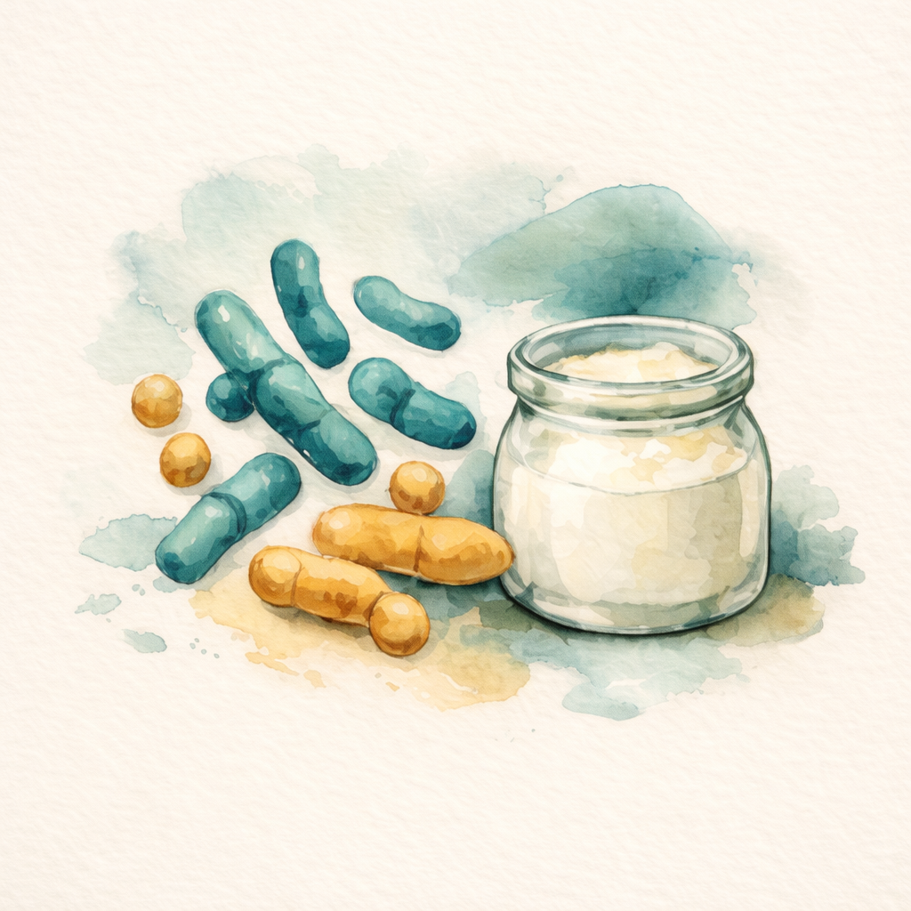 10 Billion CFU Probiotic watercolor illustration
