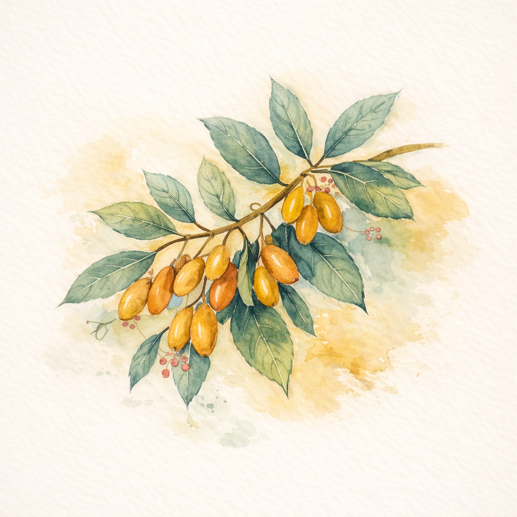 Berberine HCl watercolor illustration