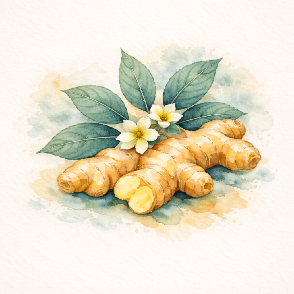 Ginger Root Extract watercolor illustration