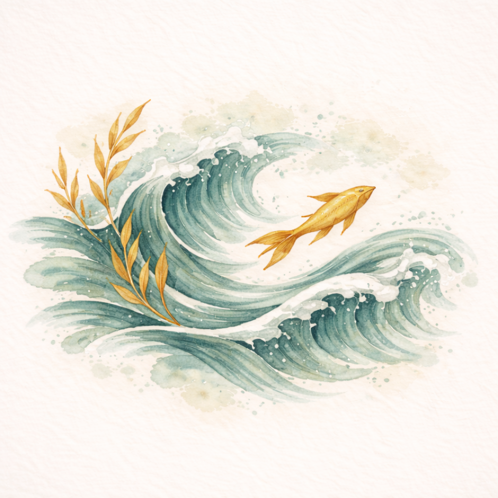 Omega-3 Fish Oil watercolor illustration